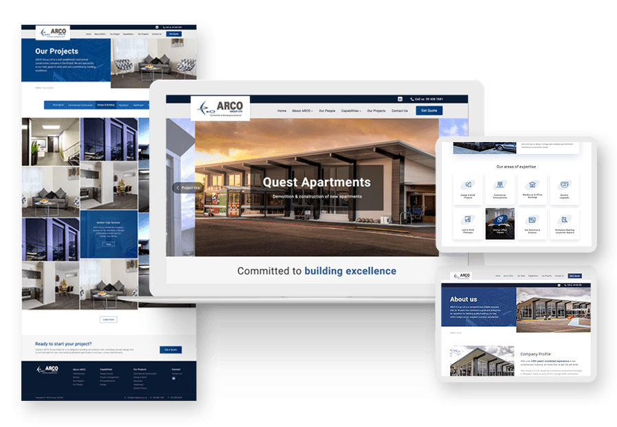 Niberzaut created the website for construction company ARCO to present their services